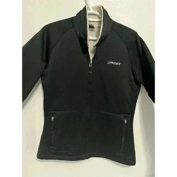 Spyder Fleece Women’s L Black Sweater  Jacket Full Zip - Picture 10 of 11